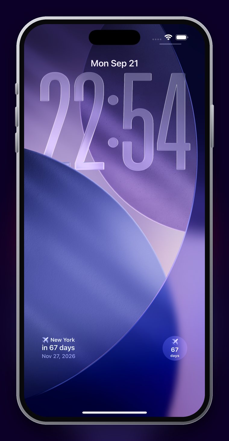 Widget Countdown Lock Screen widgets — a rectangular and a circular countdown widget.