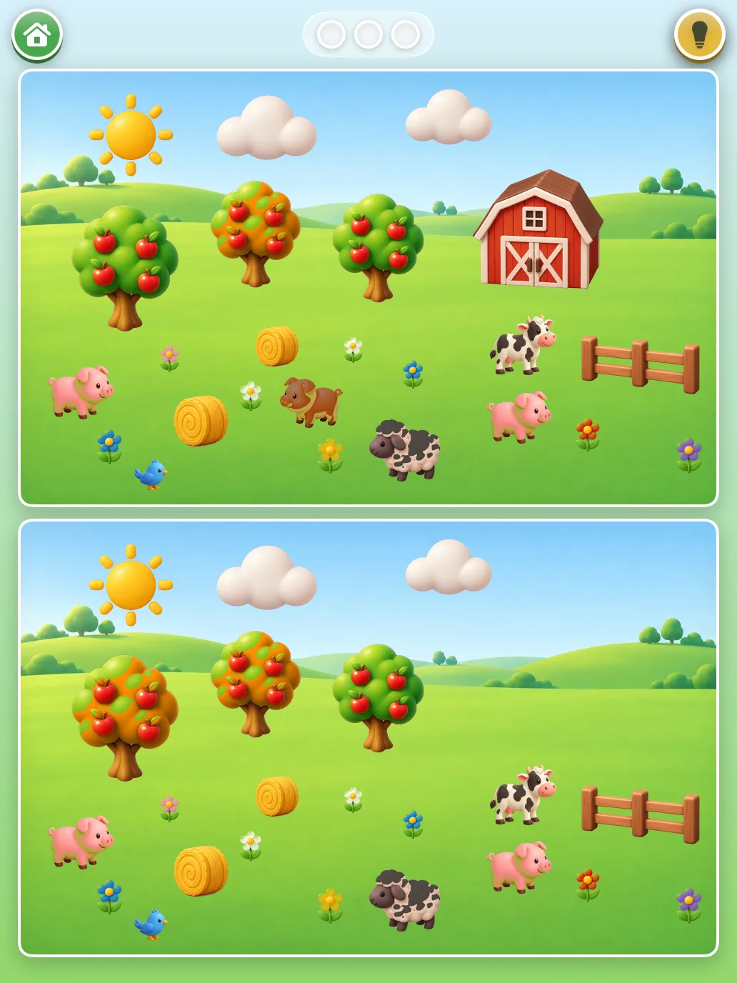 Pampo on iPad: two large farm pictures.